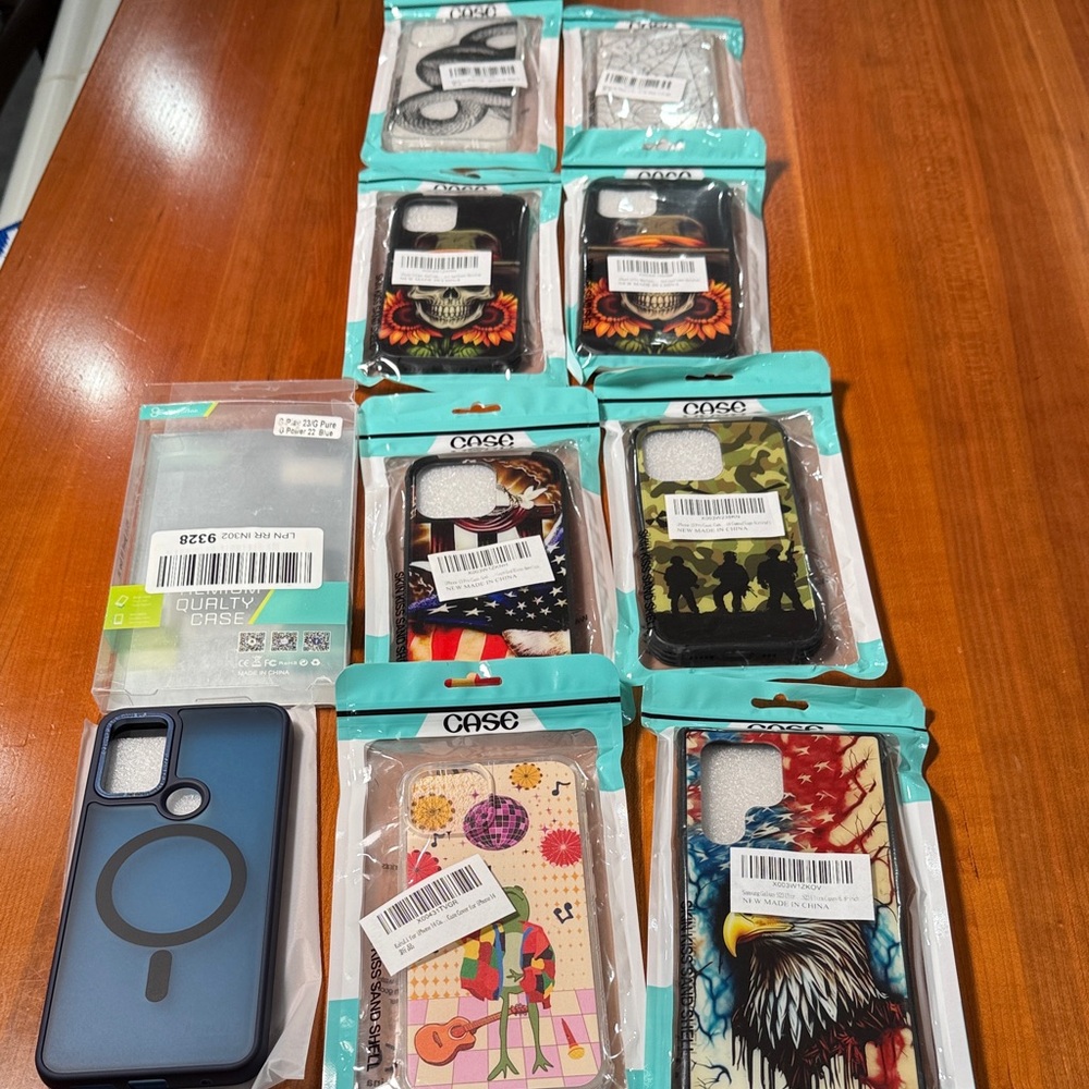 Bulk bundle of iPhone skin kiss sand shell cases 11 -14 one galaxy cover 1 G pl